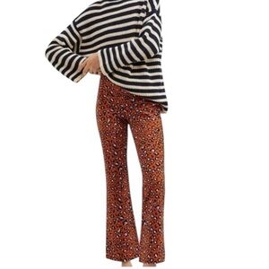 Maeve Anthropologie Mid Rise Capri Boot Pull On Pants Geometric Size Small